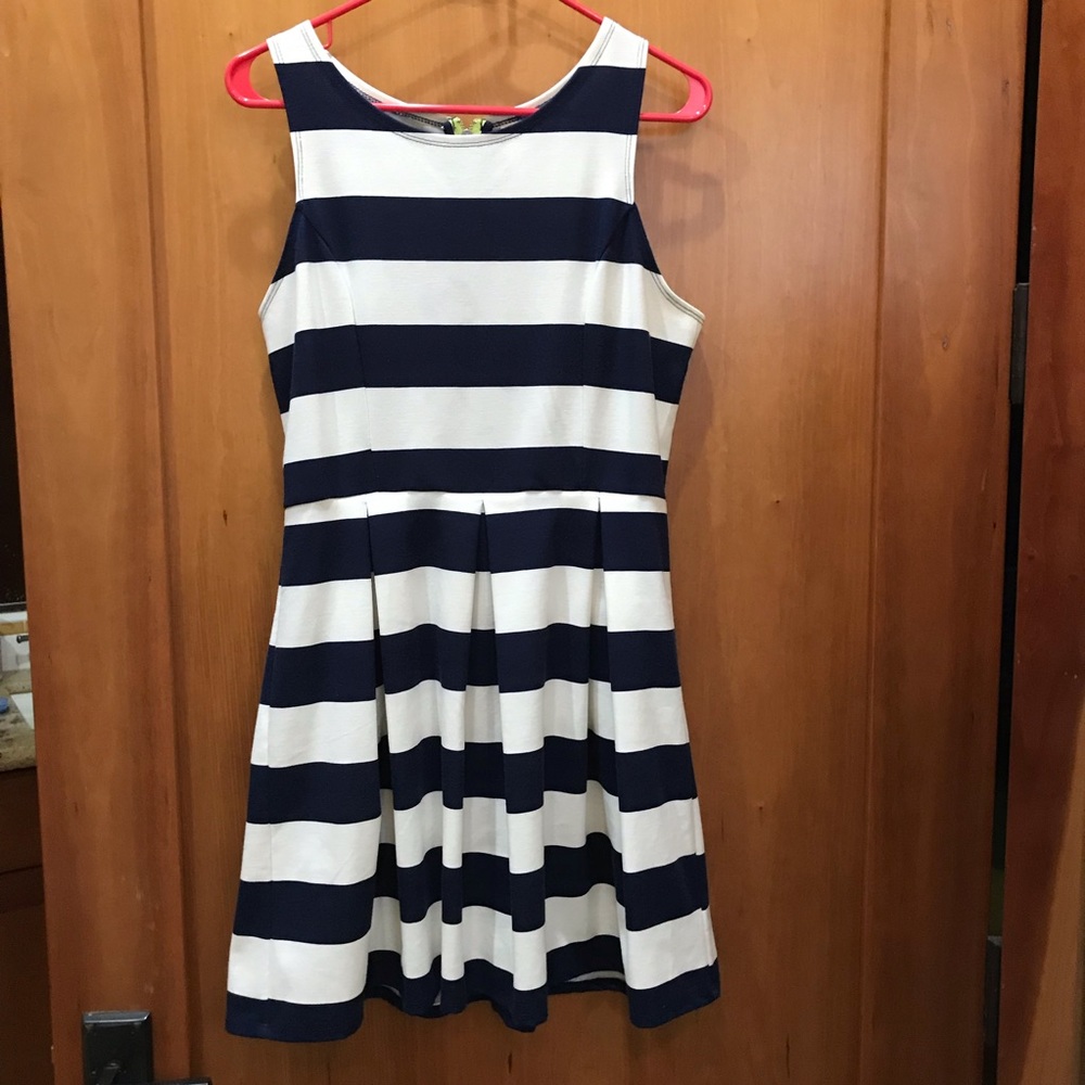 Navy striped dress